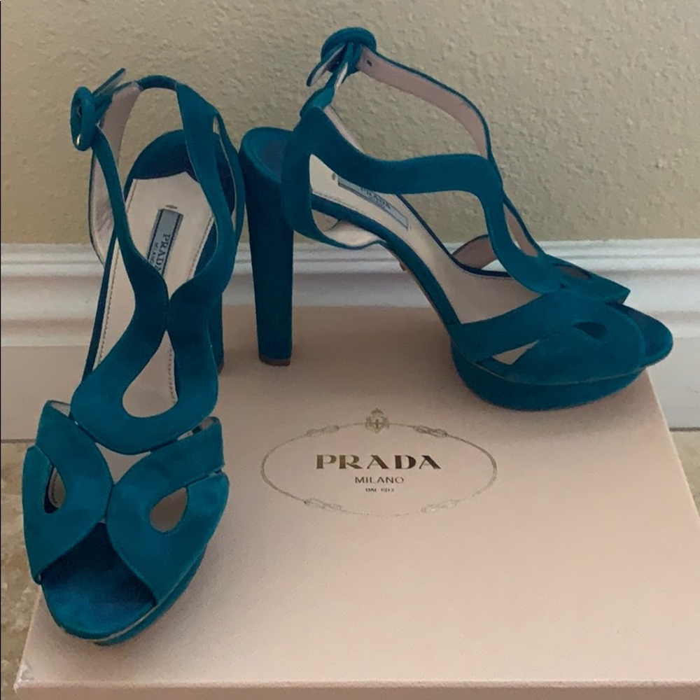 Prada Hexagon Arabesque Platform Sandal Size 40
